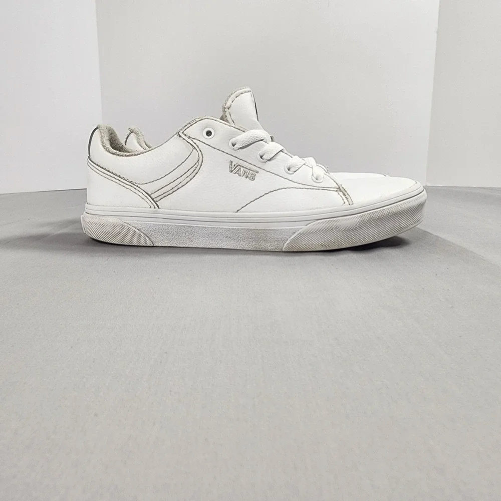 Vans Youth 5.0 White Leather Low Top Skate Sneakers 500714